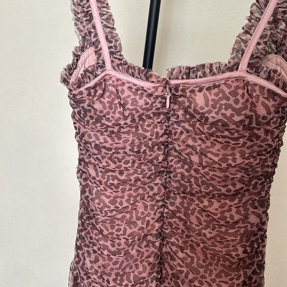 House of CB Audra Animal Print Mesh Bustier Dress Sz M - Picture 8 of 14